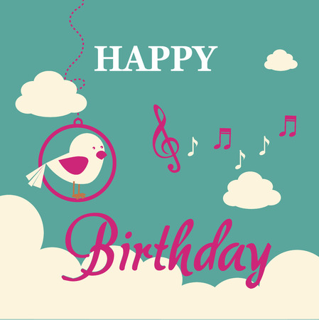 birthday  design over blue background vector illustration のイラスト素材