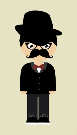 retro gentleman design over beige background vector illustration のイラスト素材