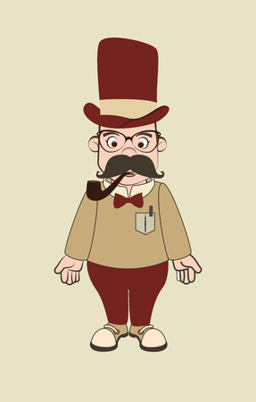 gentleman design over beige background vector illustration のイラスト素材