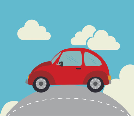 red car design over blue background vector illustration のイラスト素材