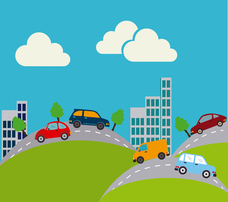 city draw design landscape background vector illustrationのイラスト素材