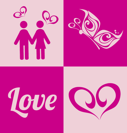 love graphic over  pink background vector illustrationのイラスト素材