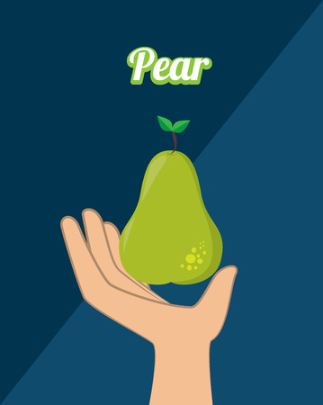 fruits pear design over blue  background vector illustration    のイラスト素材