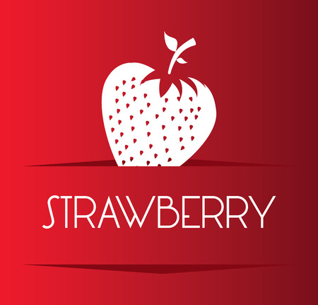 fruits strawberry design over red background vector illustrationのイラスト素材