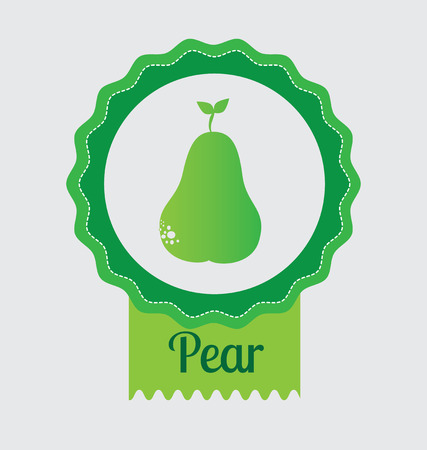 fruits pear icon  design over bray ackground. vector illustrationのイラスト素材