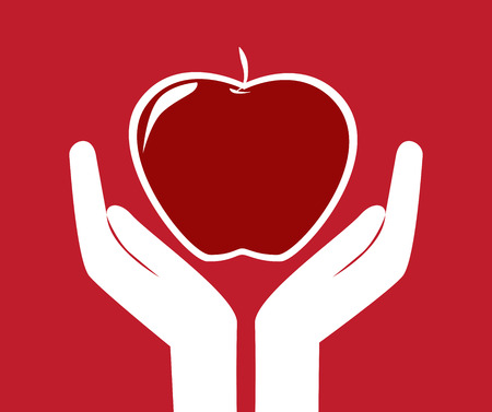 fruits apple design over red background vector illustrationのイラスト素材