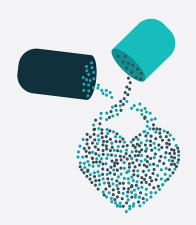medical  pill design over gray background vector illustration  のイラスト素材
