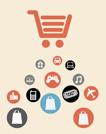 shopping design over pink background vector illustrationのイラスト素材