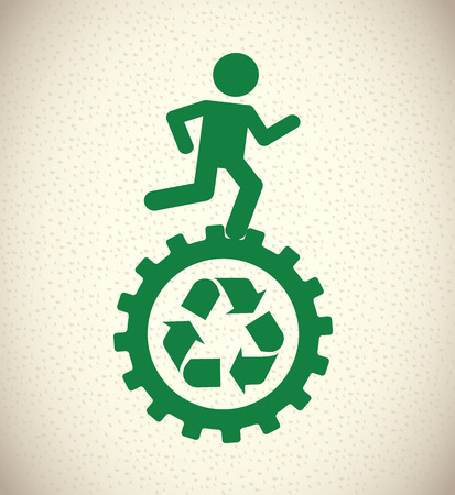 ecology design over dotted background vector illustrationのイラスト素材