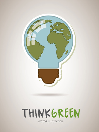 ecology bulb over gray background vector illustration のイラスト素材