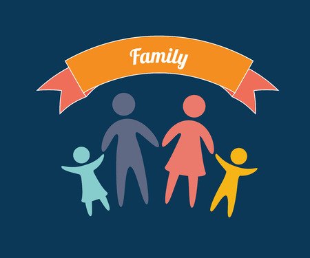 family design over blue background vector illustrationのイラスト素材