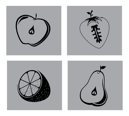fruits design over white background vector illustration    のイラスト素材