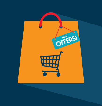 shopping  design over blue background vector illustrationのイラスト素材