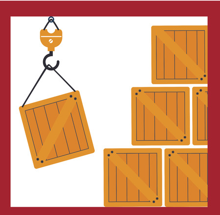 delivery design over red background vector illustrationのイラスト素材