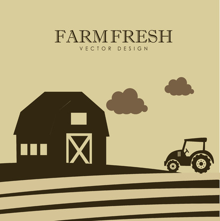 farm design over landscape background vector illustrationのイラスト素材