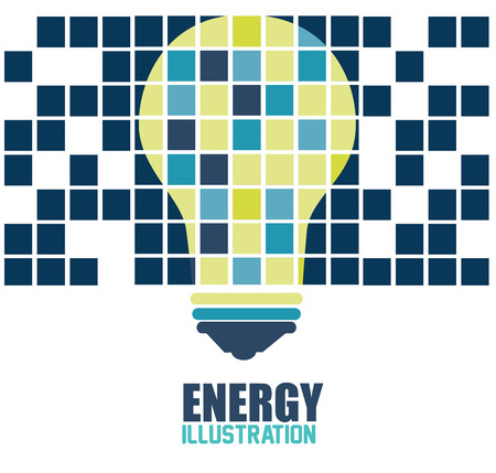 bulb energy design over colorful squares background vector illustration のイラスト素材