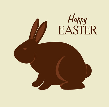 happy easter over beige background vector illustrationのイラスト素材