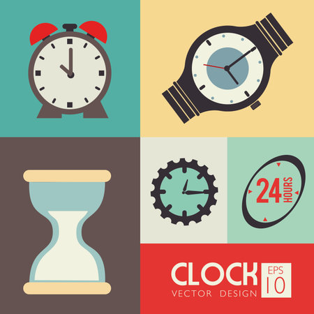 timewatch over colorful background vector illustrationのイラスト素材