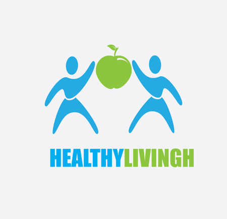 healthy food design over gray background, vector illustration のイラスト素材