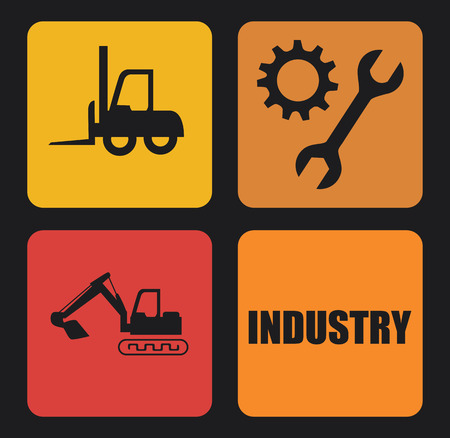 industry design over dark background, vector illustrationのイラスト素材