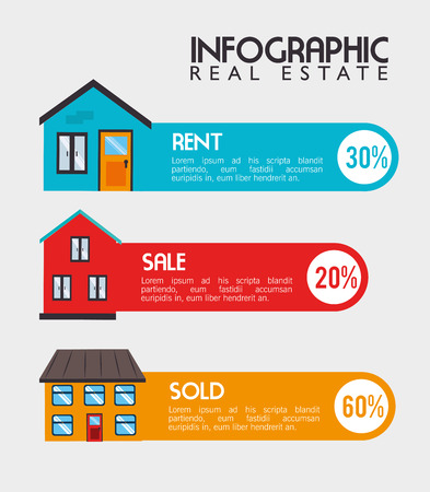 real estate design over gray background vector illustrationのイラスト素材