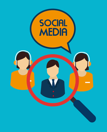 social media design over blue background vector illustrationのイラスト素材