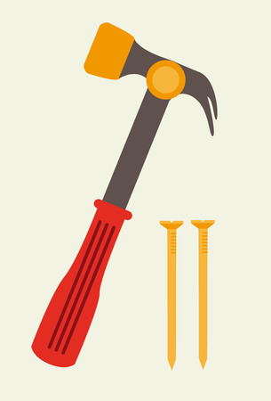 construction tools over beige background vector illustrationのイラスト素材