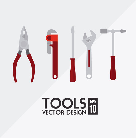 construction tools over gray background vector illustrationのイラスト素材
