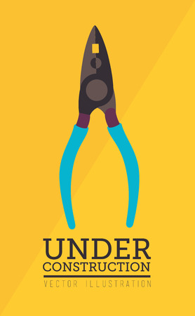 construction tools over yellow background vector illustrationのイラスト素材