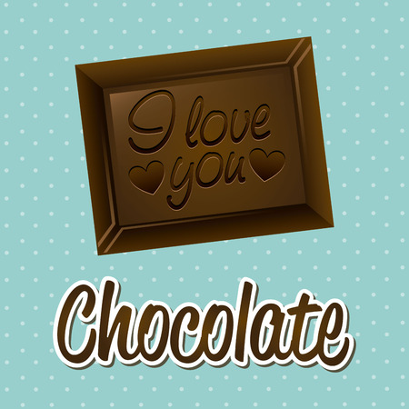 chocolate design over dotted blue background, vector illustrationのイラスト素材