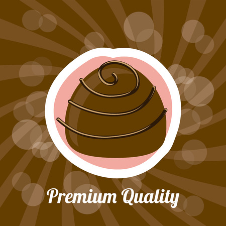 chocolate design over brown background, vector illustrationのイラスト素材