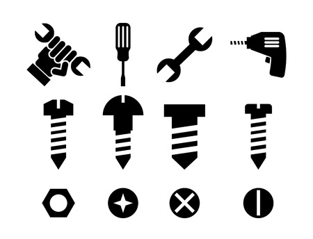 construction tools over white background vector illustrationのイラスト素材