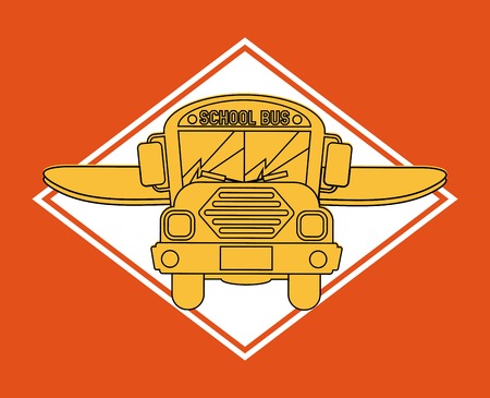 back to school design over orange background, vector illustrationのイラスト素材