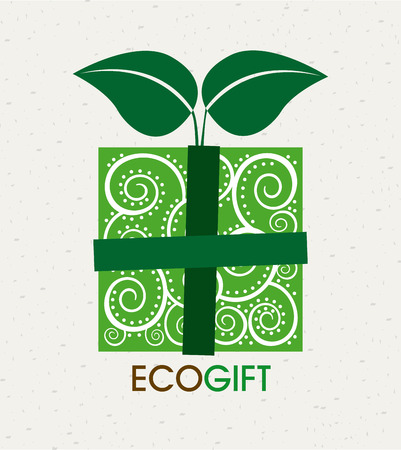 ecology design over beige background, vector illustrationのイラスト素材
