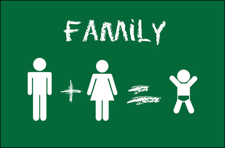 family design over green background, vector illustrationのイラスト素材