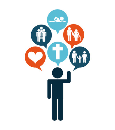 People design over white background, vector illustrationのイラスト素材