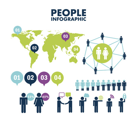 People design over white background, vector illustrationのイラスト素材