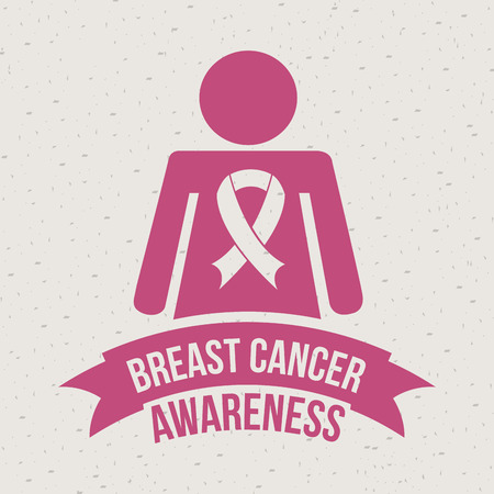 Breast cancer design over beige background, vector illustrationのイラスト素材