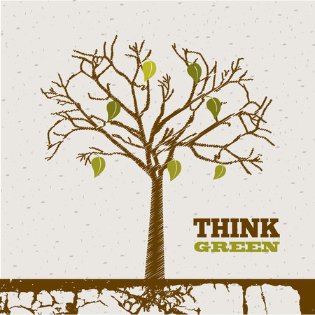 Ecology design over beige background, vector illustrationのイラスト素材