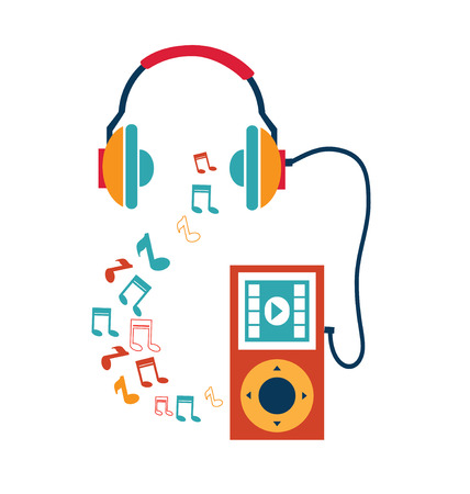 music and sound design over white background, vector illustrationのイラスト素材