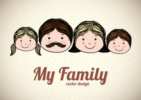Family design over beige background, vector illustrationのイラスト素材
