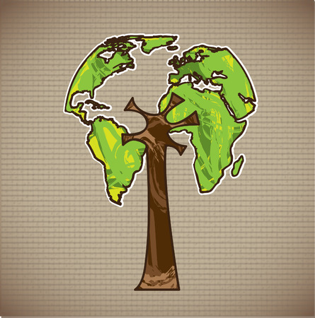 Ecology design over vintage background, vector illustrationのイラスト素材