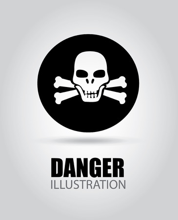 Danger design over gray background, vector illustrationのイラスト素材