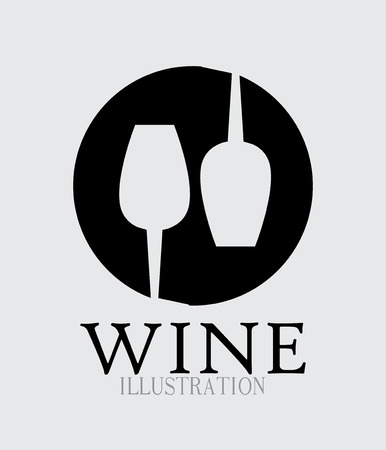 Wine design over gray background, vector illustrationのイラスト素材