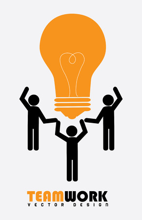 Teamwork design over gray background, vector illustrationのイラスト素材
