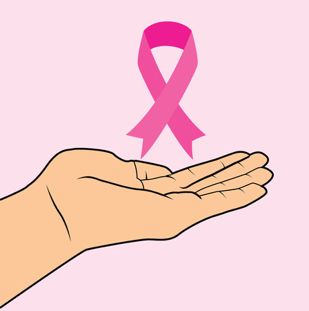 Breast cancer design over pink background, vector illustrationのイラスト素材