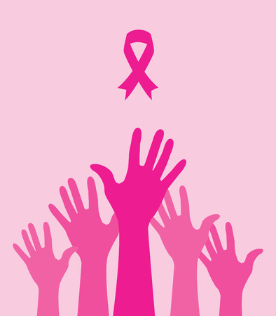 Breast cancer design over pink background, vector illustrationのイラスト素材