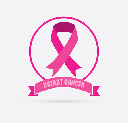 Breast cancer design over gray background, vector illustrationのイラスト素材