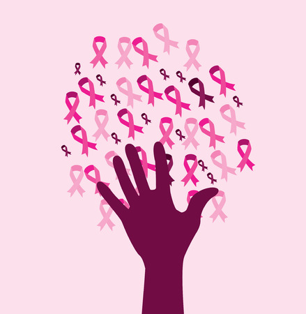 Breast cancer design over pink background, vector illustrationのイラスト素材