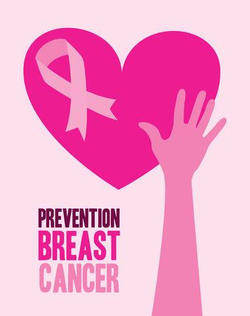 Breast cancer design over pink background, vector illustrationのイラスト素材
